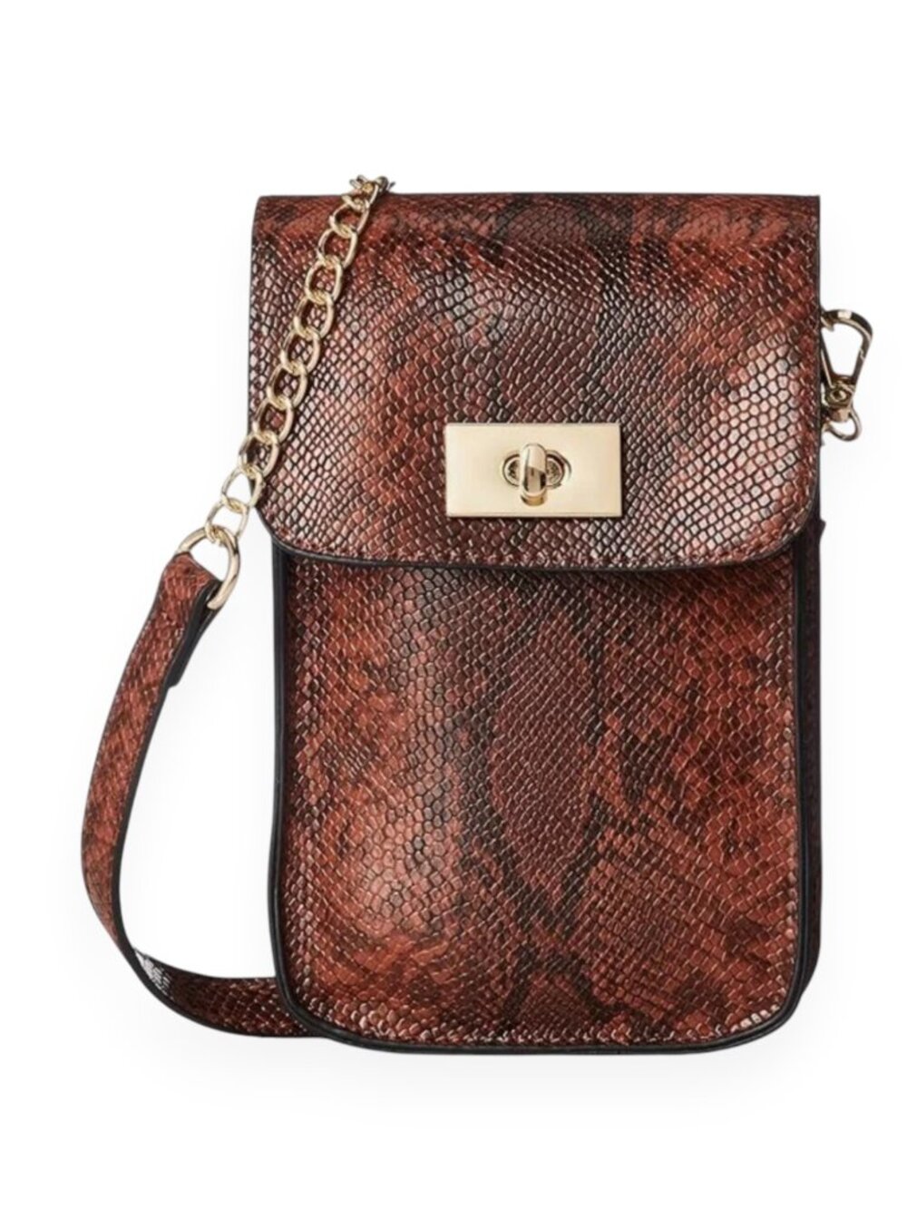 NWT Mellow World Red Vegan Snakeskin Crossbody Purse with Touchscreen Window